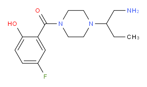 (4-(1-aminobutan-2-yl)piperazin-1-yl)(5-fluoro-2-hydroxyphenyl)methanone