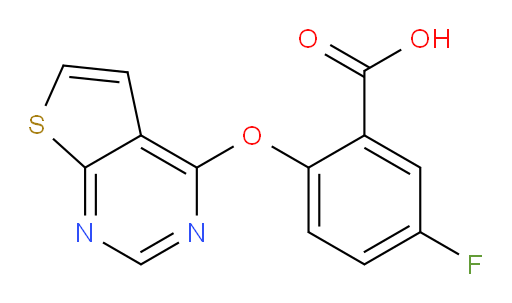 5-fluoro-2-(thieno[2,3-d]pyrimidin-4-yloxy)benzoic acid