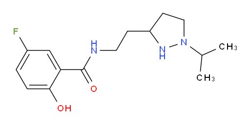 5-fluoro-2-hydroxy-N-(2-(1-isopropylpyrazolidin-3-yl)ethyl)benzamide