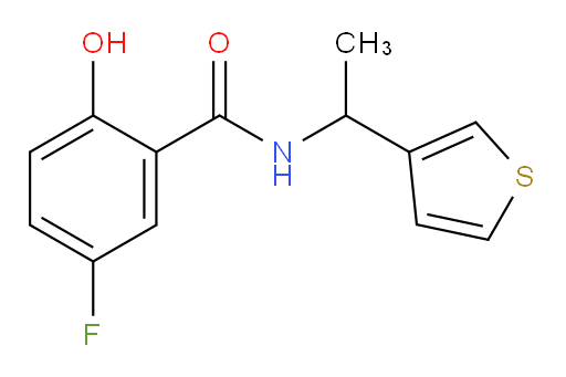 5-fluoro-2-hydroxy-N-(1-(thiophen-3-yl)ethyl)benzamide