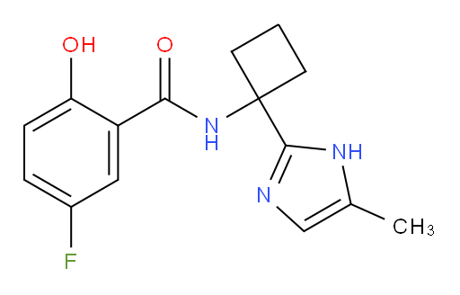 5-fluoro-2-hydroxy-N-(1-(5-methyl-1H-imidazol-2-yl)cyclobutyl)benzamide