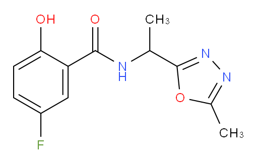 5-fluoro-2-hydroxy-N-(1-(5-methyl-1,3,4-oxadiazol-2-yl)ethyl)benzamide