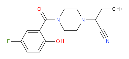 2-(4-(5-fluoro-2-hydroxybenzoyl)piperazin-1-yl)butanenitrile
