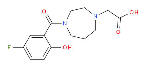 2-(4-(5-fluoro-2-hydroxybenzoyl)-1,4-diazepan-1-yl)acetic acid