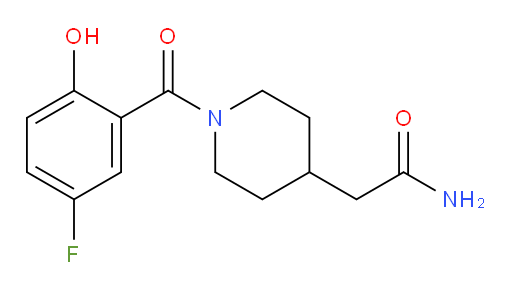 2-(1-(5-fluoro-2-hydroxybenzoyl)piperidin-4-yl)acetamide