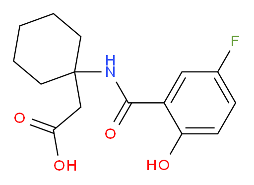 2-(1-(5-fluoro-2-hydroxybenzamido)cyclohexyl)acetic acid