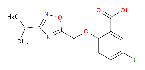 5-fluoro-2-((3-isopropyl-1,2,4-oxadiazol-5-yl)methoxy)benzoic acid