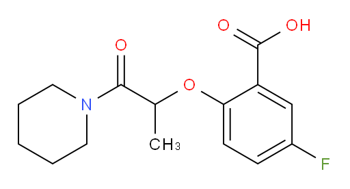 5-fluoro-2-((1-oxo-1-(piperidin-1-yl)propan-2-yl)oxy)benzoic acid
