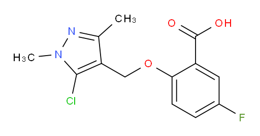 2-((5-chloro-1,3-dimethyl-1H-pyrazol-4-yl)methoxy)-5-fluorobenzoic acid