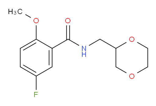 N-((1,4-dioxan-2-yl)methyl)-5-fluoro-2-methoxybenzamide