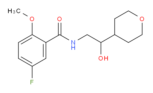 5-fluoro-N-(2-hydroxy-2-(tetrahydro-2H-pyran-4-yl)ethyl)-2-methoxybenzamide
