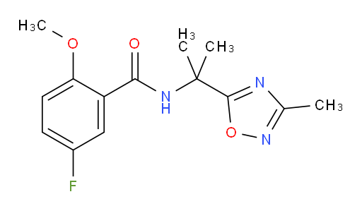 5-fluoro-2-methoxy-N-(2-(3-methyl-1,2,4-oxadiazol-5-yl)propan-2-yl)benzamide