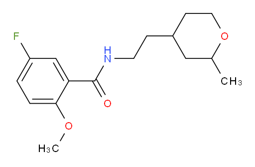 5-fluoro-2-methoxy-N-(2-(2-methyltetrahydro-2H-pyran-4-yl)ethyl)benzamide
