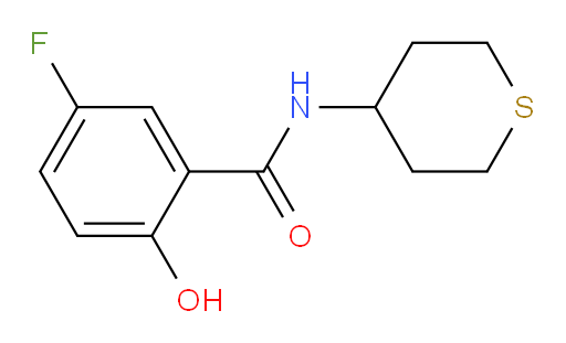5-fluoro-2-hydroxy-N-(tetrahydro-2H-thiopyran-4-yl)benzamide