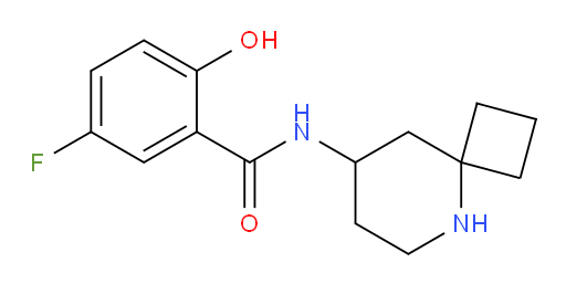 5-fluoro-2-hydroxy-N-(5-azaspiro[3.5]nonan-8-yl)benzamide