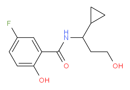 N-(1-cyclopropyl-3-hydroxypropyl)-5-fluoro-2-hydroxybenzamide