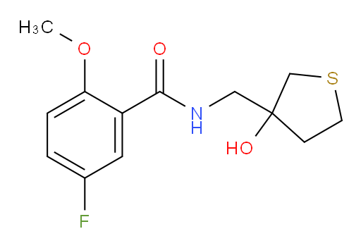5-fluoro-N-((3-hydroxytetrahydrothiophen-3-yl)methyl)-2-methoxybenzamide