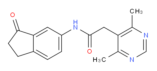 2-(4,6-dimethylpyrimidin-5-yl)-N-(3-oxo-2,3-dihydro-1H-inden-5-yl)acetamide