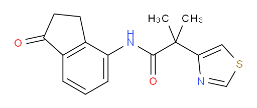 2-methyl-N-(1-oxo-2,3-dihydro-1H-inden-4-yl)-2-(thiazol-4-yl)propanamide