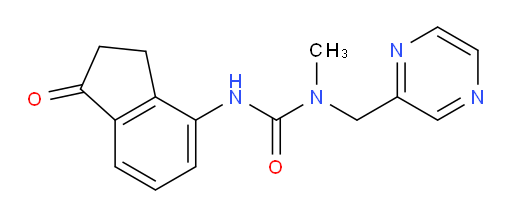 1-methyl-3-(1-oxo-2,3-dihydro-1H-inden-4-yl)-1-(pyrazin-2-ylmethyl)urea