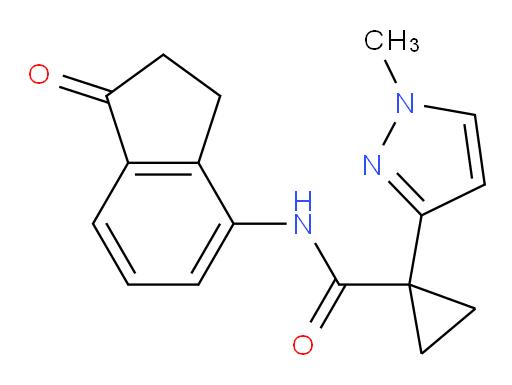 1-(1-methyl-1H-pyrazol-3-yl)-N-(1-oxo-2,3-dihydro-1H-inden-4-yl)cyclopropanecarboxamide