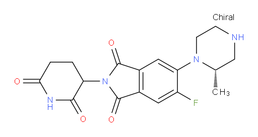 2-(2,6-dioxopiperidin-3-yl)-5-fluoro-6-((S)-2-methylpiperazin-1-yl)isoindoline-1,3-dione