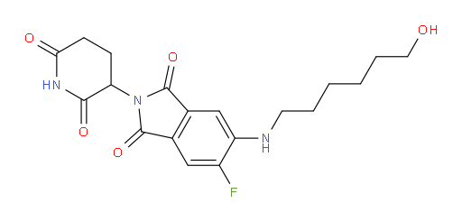 2-(2,6-dioxopiperidin-3-yl)-5-fluoro-6-((6-hydroxyhexyl)amino)isoindoline-1,3-dione