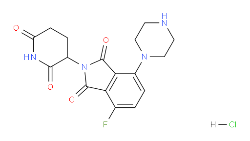 2-(2,6-dioxopiperidin-3-yl)-4-fluoro-7-(piperazin-1-yl)isoindoline-1,3-dione hydrochloride