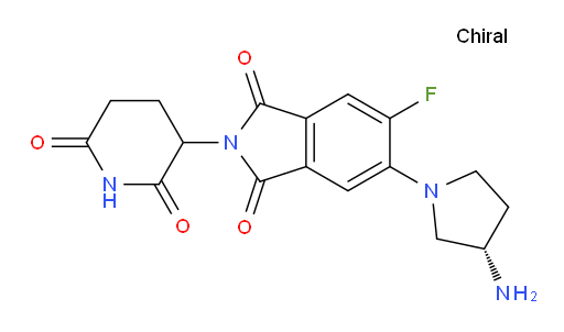 5-((S)-3-aminopyrrolidin-1-yl)-2-(2,6-dioxopiperidin-3-yl)-6-fluoroisoindoline-1,3-dione