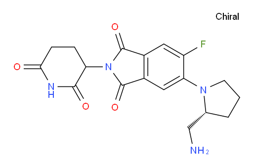5-((R)-2-(aminomethyl)pyrrolidin-1-yl)-2-(2,6-dioxopiperidin-3-yl)-6-fluoroisoindoline-1,3-dione