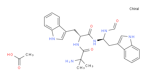2-amino-N-((R)-1-(((R)-1-formamido-2-(1H-indol-3-yl)ethyl)amino)-3-(1H-indol-3-yl)-1-oxopropan-2-yl)-2-methylpropanamide acetate