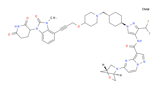 5-((1R,4R)-2-oxa-5-azabicyclo[2.2.1]heptan-5-yl)-N-(3-(difluoromethyl)-1-((1r,4R)-4-((4-((3-(1-(2,6-dioxopiperidin-3-yl)-3-methyl-2-oxo-2,3-dihydro-1H-benzo[d]imidazol-4-yl)prop-2-yn-1-yl)oxy)piperidin-1-yl)methyl)cyclohexyl)-1H-pyrazol-4-yl)pyrazolo[1,5-a]pyrimidine-3-carboxamide