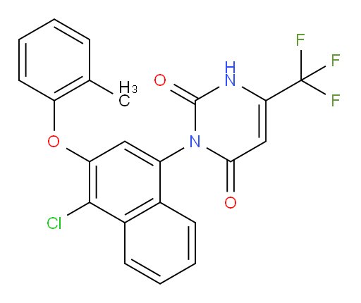 3-(4-chloro-3-(o-tolyloxy)naphthalen-1-yl)-6-(trifluoromethyl)pyrimidine-2,4(1H,3H)-dione