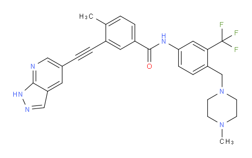 3-((1H-pyrazolo[3,4-b]pyridin-5-yl)ethynyl)-4-methyl-N-(4-((4-methylpiperazin-1-yl)methyl)-3-(trifluoromethyl)phenyl)benzamide