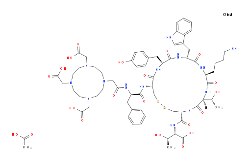 L-Threonine, N-[[4,7,10-tris(carboxymethyl)-1,4,7,10-tetraazacyclododec-1-yl]acetyl]-D-phenylalanyl-L-cysteinyl-L-tyrosyl-D-tryptophyl-L-lysyl-L-threonyl-L-cysteinyl-, cyclic (2→7)-disulfide, acetate (salt)