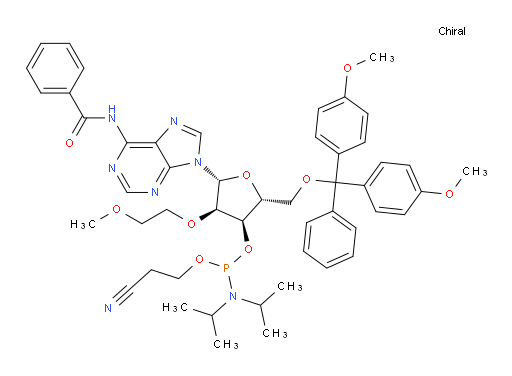 Adenosine, N-benzoyl-5′-O-[bis(4-methoxyphenyl)phenylmethyl]-2′-O-(2-methoxyethyl)-, 3′-[2-cyanoethyl N,N-bis(1-methylethyl)phosphoramidite]