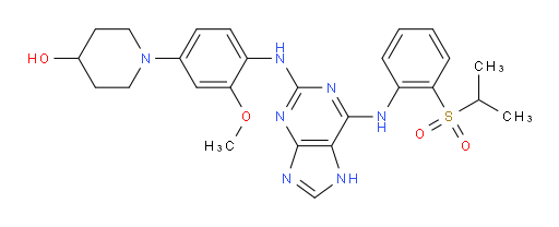 1-(4-((6-((2-(isopropylsulfonyl)phenyl)amino)-7H-purin-2-yl)amino)-3-methoxyphenyl)piperidin-4-ol