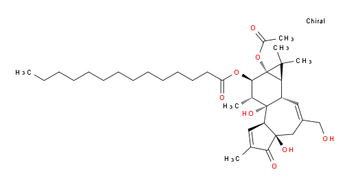 Tetradecanoic acid (1aR,1bS,4aR,7aS,7bS,8R,9R,9aS)-9a-(acetyloxy)-1a,1b,4,4a,5,7a,7b,8,9,9a-decahydro-4a,7b-dihydroxy-3-(hydroxymethyl)-1,1,6,8-tetramethyl-5-oxo-1H-cyclopropa[3,4]benzo[1,2-e]azulen-9-yl ester