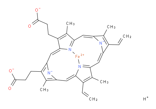 Heme b;Heme irom;Protoheme;Protoheme ix;(protoporphyrinato)iron(II)
