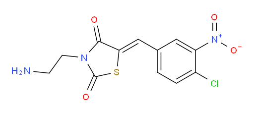 (5Z)-3-(2-aminoethyl)-5-[(4-chloro-3-nitrophenyl)methylidene]-1,3-thiazolidine-2,4-dione