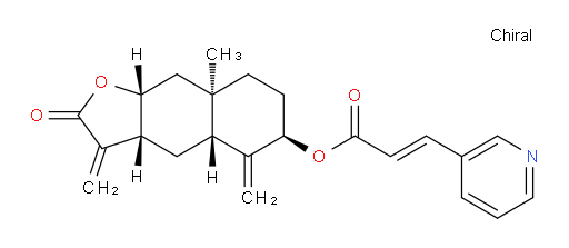 (E)-(3aR,4aR,6R,8aR,9aR)-8a-methyl-3,5-dimethylene-2-oxododecahydronaphtho[2,3-b]furan-6-yl 3-(pyridin-3-yl)acrylate