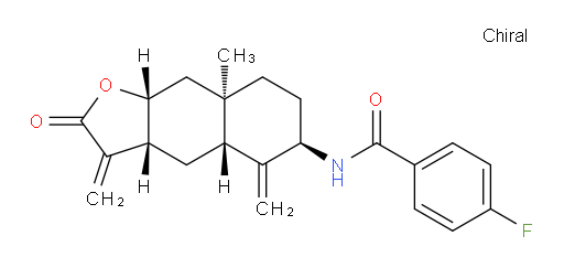 4-fluoro-N-((3aR,4aR,6R,8aR,9aR)-8a-methyl-3,5-dimethylene-2-oxododecahydronaphtho[2,3-b]furan-6-yl)benzamide