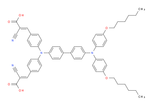 (2E,2'E)-3,3'-(((4'-(bis(4-(hexyloxy)phenyl)amino)-[1,1'-biphenyl]-4-yl)azanediyl)bis(4,1-phenylene))bis(2-cyanoacrylic acid)