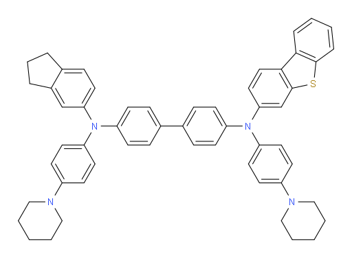 N4-(dibenzo[b,d]thiophen-3-yl)-N4'-(2,3-dihydro-1H-inden-5-yl)-N4,N4'-bis(4-(piperidin-1-yl)phenyl)-[1,1'-biphenyl]-4,4'-diamine