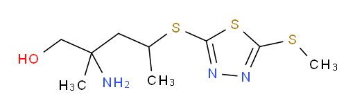 2-amino-2-methyl-4-((5-(methylthio)-1,3,4-thiadiazol-2-yl)thio)pentan-1-ol