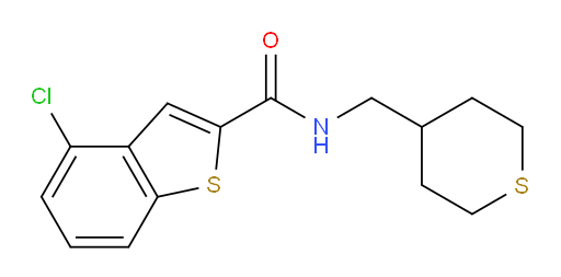 4-chloro-N-((tetrahydro-2H-thiopyran-4-yl)methyl)benzo[b]thiophene-2-carboxamide