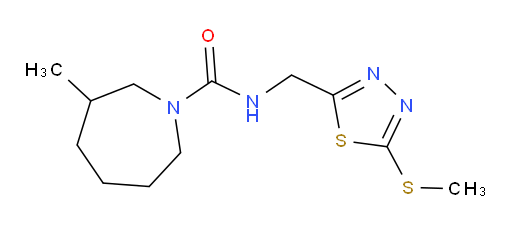 3-methyl-N-((5-(methylthio)-1,3,4-thiadiazol-2-yl)methyl)azepane-1-carboxamide