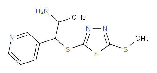 1-((5-(methylthio)-1,3,4-thiadiazol-2-yl)thio)-1-(pyridin-3-yl)propan-2-amine
