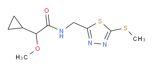2-cyclopropyl-2-methoxy-N-((5-(methylthio)-1,3,4-thiadiazol-2-yl)methyl)acetamide