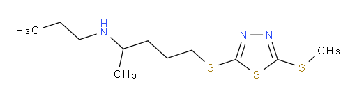 5-((5-(methylthio)-1,3,4-thiadiazol-2-yl)thio)-N-propylpentan-2-amine